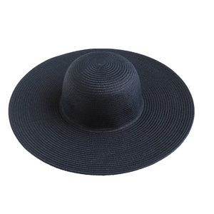 J. Crew Black Straw Hat